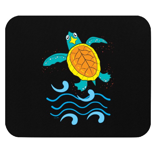 Cute Hawksbill Baby Sea Turtle Mouse Pads