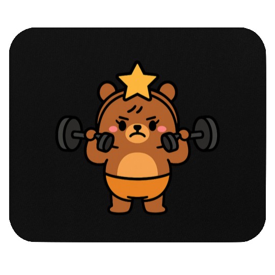 Built Different Bear Quirky Workout Character Mouse Pads