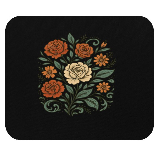 Floral Skull Playing Cards Mouse Pads Design – Vintag