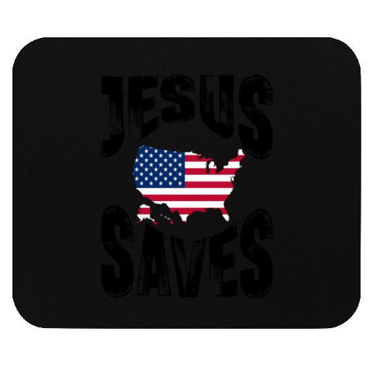 Jesus Saves USA Mouse Pads