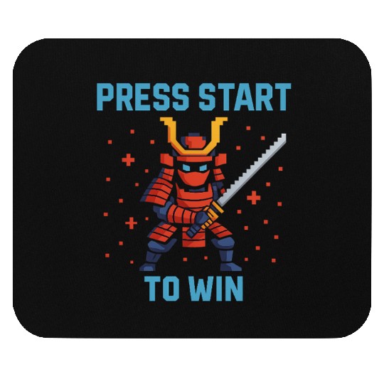 "Pixel Samurai – Press Start to Win" Mouse Pads