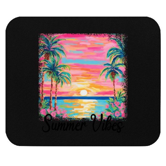 Summer Vibe Preppy Beach Mouse Pads