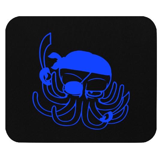 Octopus pirate crew captain sailor buccaneer sail Mouse Pads