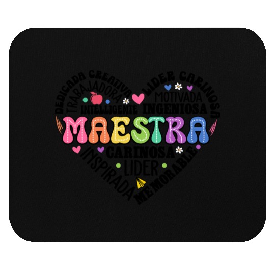 Teacher Maestra Spanish Teacher Heart Mouse Pads