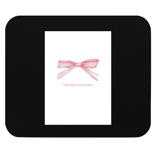 Elegant Pink Girly Design with a Soft Bow Mouse Pads