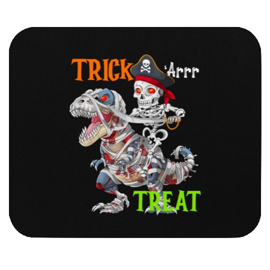 Halloween Mummy T rex Pirate Skeleton Trick Treat Mouse Pads