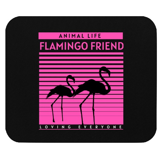 Flamingo Friend – Retro Animal Life Design Mouse Pads