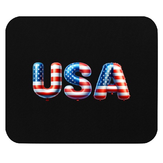 USA Lettering in national colors  Balloon style! Mouse Pads