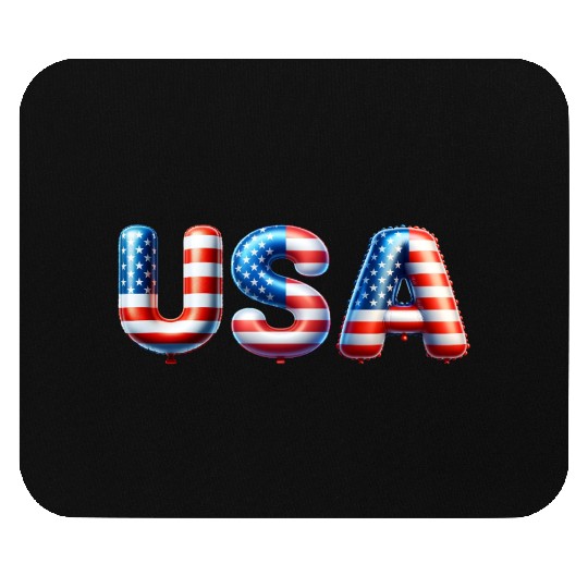 USA Lettering in national colors  Balloon style! Mouse Pads