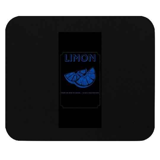 Funny Blue Lemon Slice - Sour Face Escape Mouse Pads