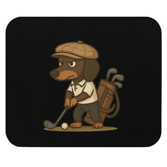 Funny Golfer Gift – Dachshund on the Mouse Pads