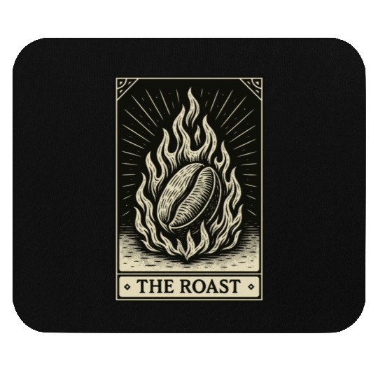 Vintage Coffee Bean Roast Tarot Card Illustration Mouse Pads