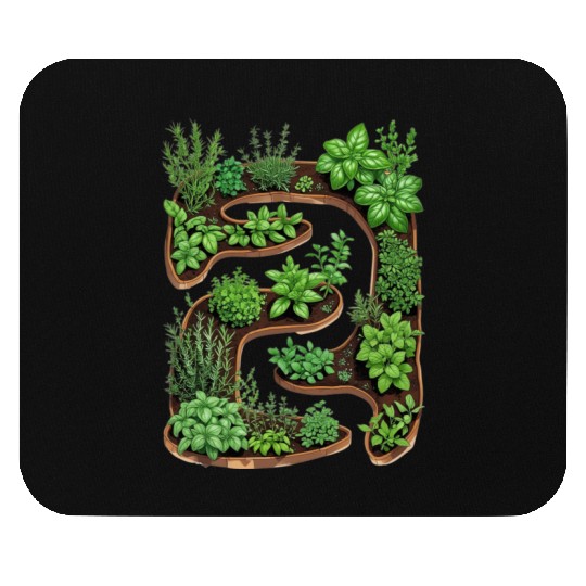 City Herb Garden Oasis Blueprint Mouse Pads