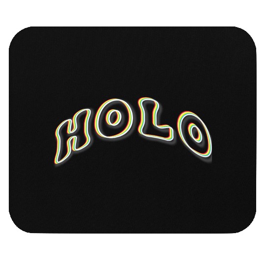 HOLO – Retro Neon Vibe Text Art Mouse Pads