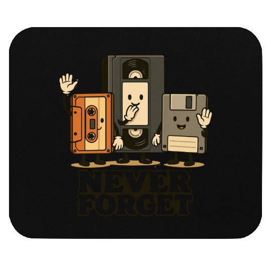 Retro Cassette Tape and Floppy Disk Design Mouse Pads