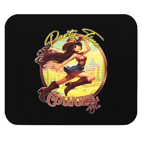 Cowgirl Party Time Mouse Pads