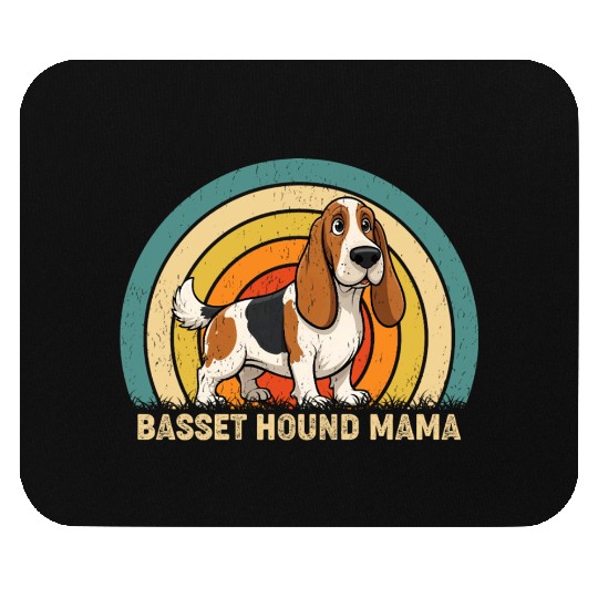 Basset Hound Mama Dog Design Mouse Pads