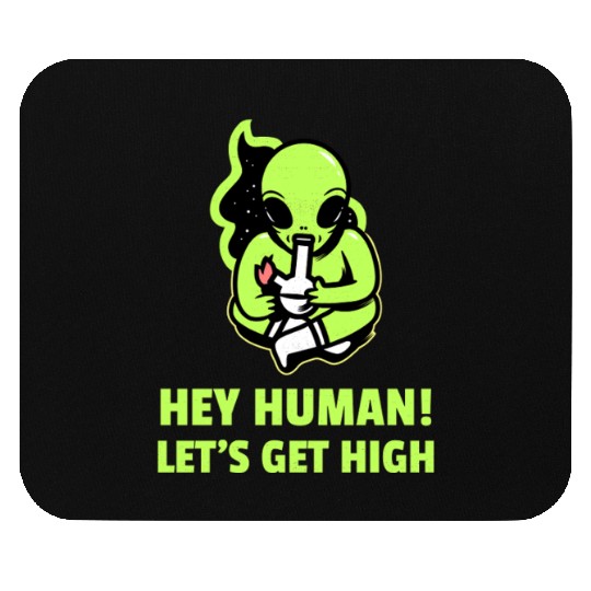 Alien Smoking with Phrase Mouse Pads