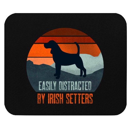 Easily Distracted By Irish Setters Dog Walking Mouse Pads