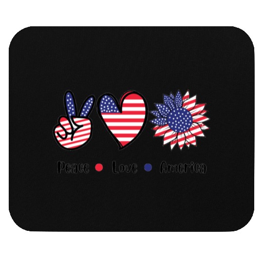 Peace Love America Mouse Pads