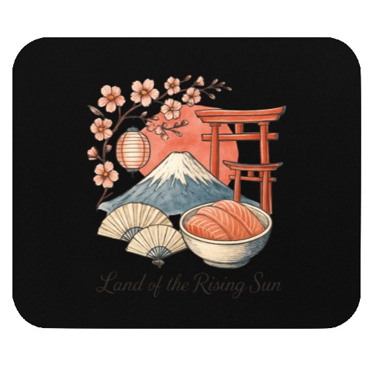 Japan Culture - Mount Fuji & Sakura Vintage Art Mouse Pads