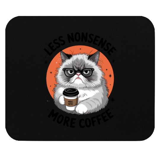 Grumpy Cat with Coffee Mouse Pads