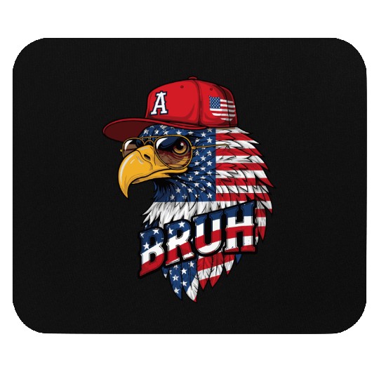 BRUH 4th Of July, Fourth Of July Bald Eagle Mouse Pads