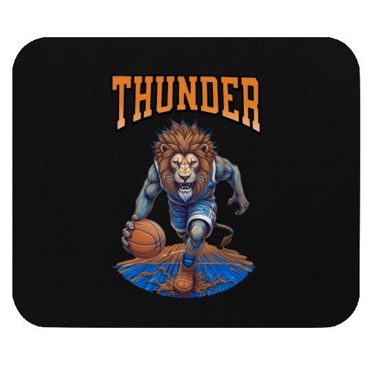 thunder championship Lion Hoops Mascot Sports Mouse Pads