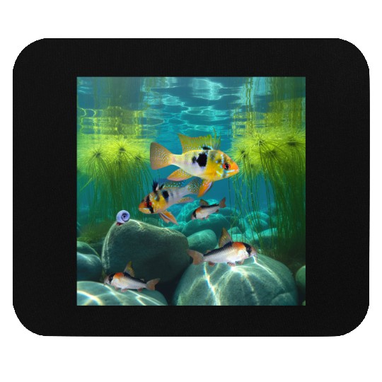 German Blue Rams Pair Dwarf Cichlid Corydoras Fish Mouse Pads