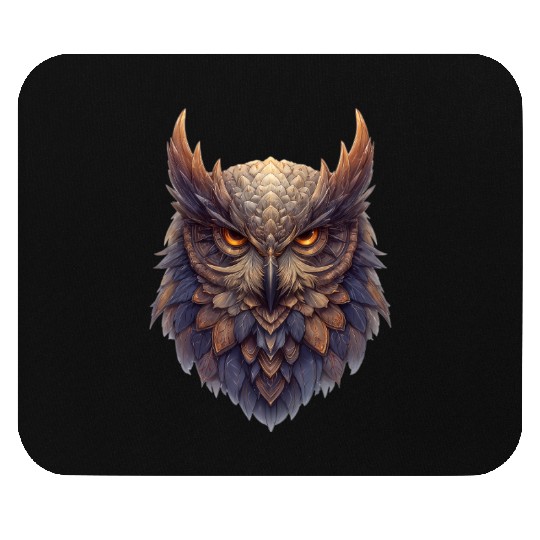 Eagle Owl Illustration Mouse Pads