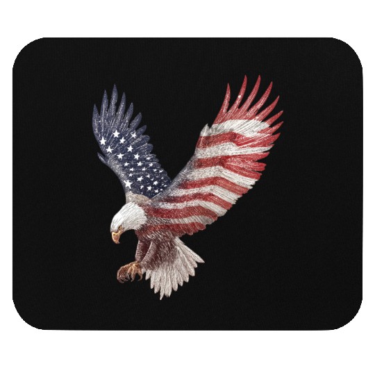Bald Eagle with the American Flag Forming Wings Mouse Pads