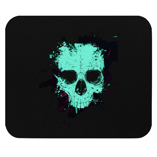 Neon Splatter Skull Mouse Pads