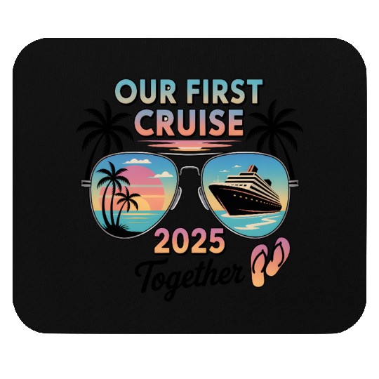 First Cruise 2025 Sunset Sunglasses Design Mouse Pads