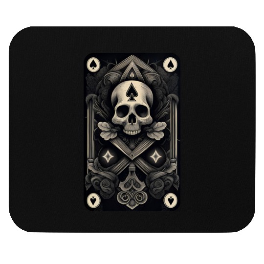Ace of Spades Skull Design • Gothic Card Art Mouse Pads