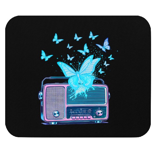 Radio Silence – Vintage Risograph Butterfly Waves Mouse Pads