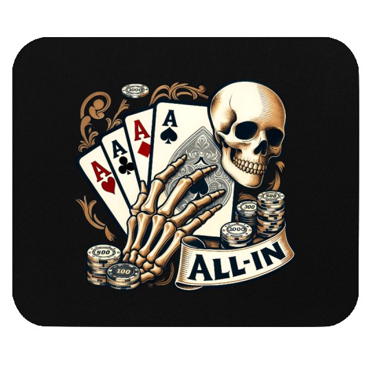 Casino Cards Gambling Skeleton Hand Gothic Mouse Pads