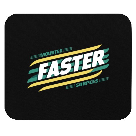 Faster Speed Stripes Retro Typography Mouse Pads