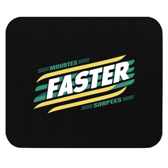 Faster Speed Stripes Retro Typography Mouse Pads