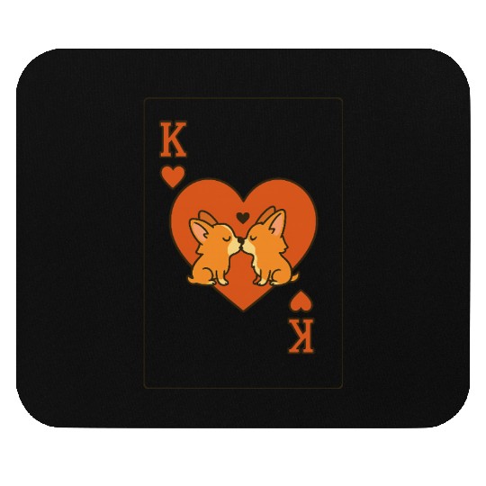 Du Du Corgi King of Hearts – Cute Poker Card Mouse Pads