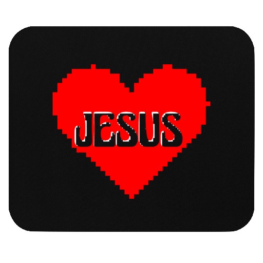 I LOVE JESUS PIXEL ART Mouse Pads