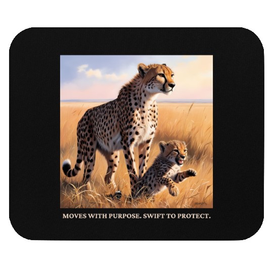 Mama Cheetah and Cub Mouse Pads