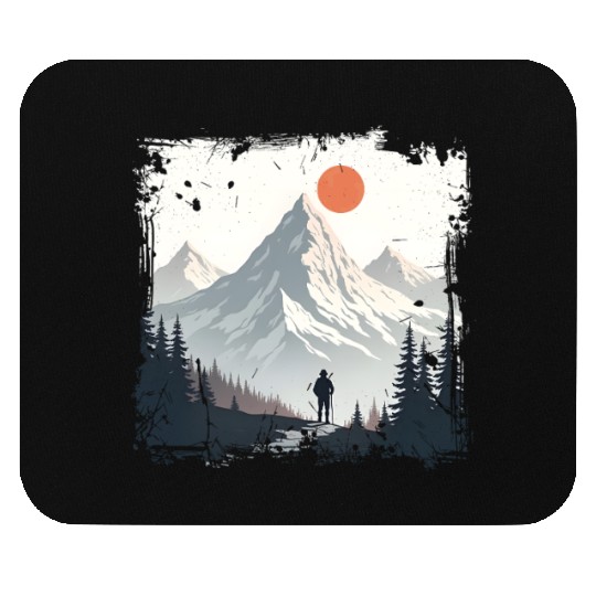 Serene Mountain Wilderness Scene Mouse Pads