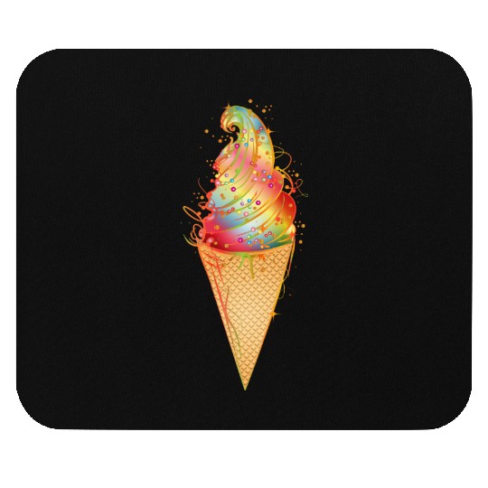 Artfully decorated ice cream in a waffle cone Mouse Pads