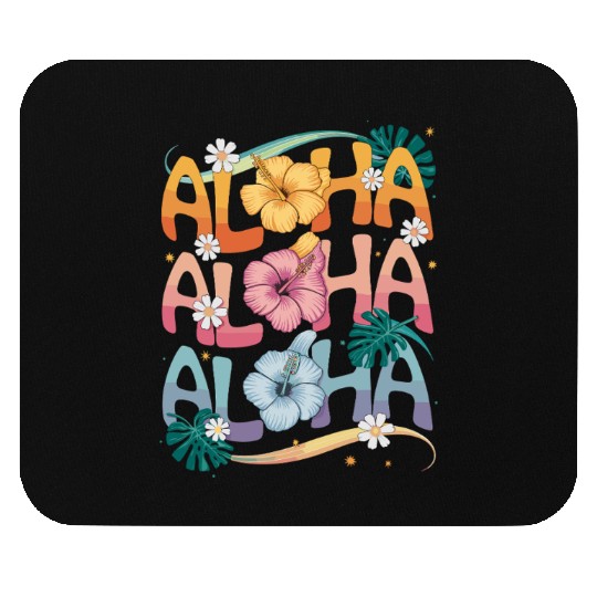 Aloha Tropical Flowers Hibiscus Paradise Vibes Mouse Pads