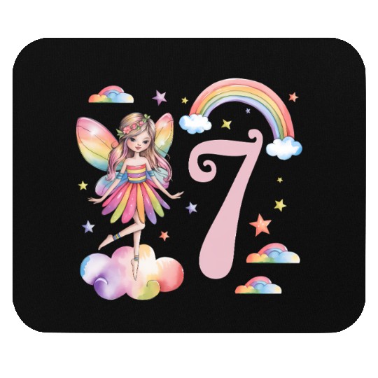 Magical Rainbow Fairy Elf 7th Birthday Girl Mouse Pads