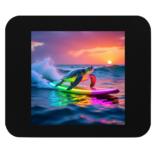 sea turtle design neon turtle Mouse Pads