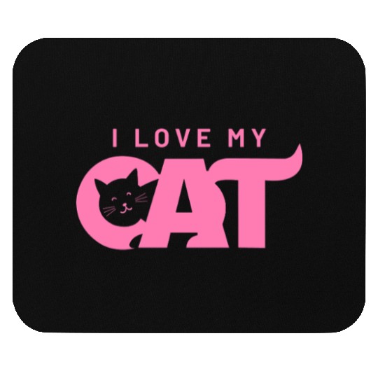 I Love My Cat – Cute Pink Cat Face Graphic Mouse Pads