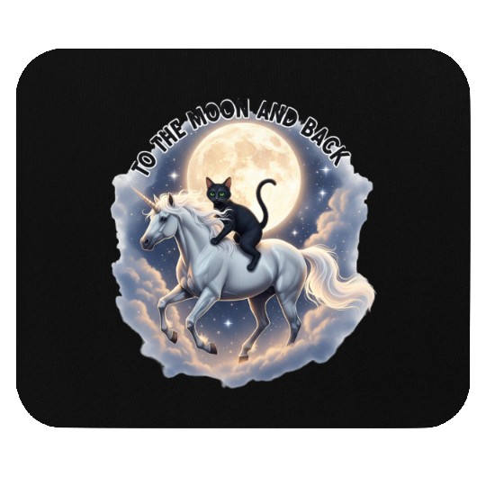 To the Moon and Back Cat Unicorn Fantasy Magic Cat Mouse Pads