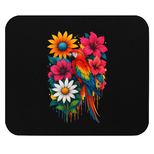 Tropical LOVE & Floral Feathers Mouse Pads