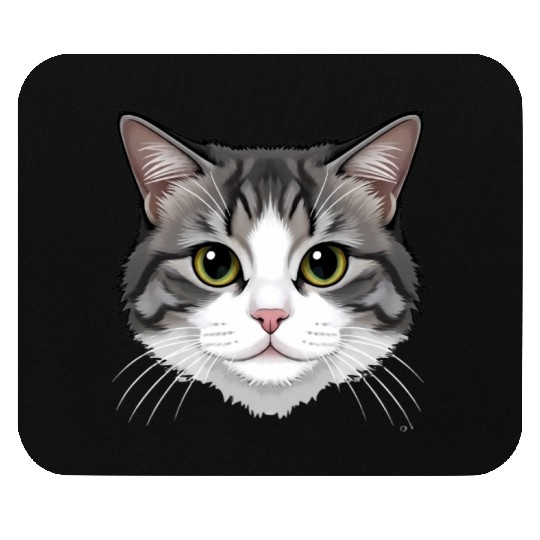 Realistic Cat Face – Feline Charm in Every Detail Mouse Pads